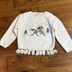 Gymboree Cream Sweater with Horse Design
